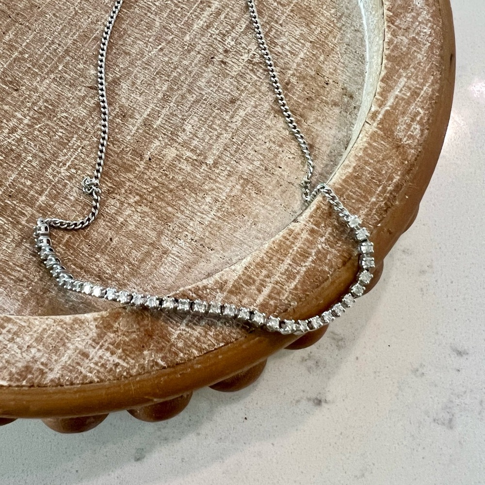 RS Purse by Ross-Simons 0.60 ct tw Diamond Half-Tennis Necklace in SS